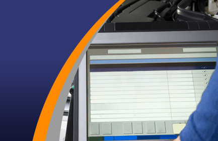 Computer screen used during MOT testing at our Lincoln MOT Test Centre